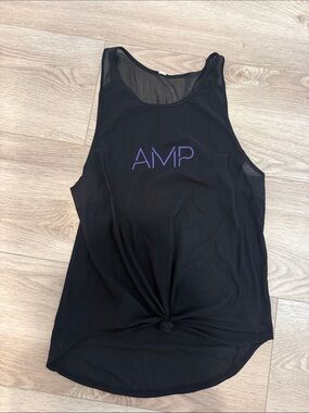lululemon athletica Black Tank Top with Purple AMP lifetime Logo
